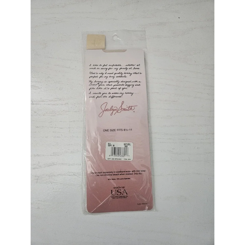 VTG Jaclyn Smith Silky Sheer Color Natural Nylon Pantyhose Lycra‎